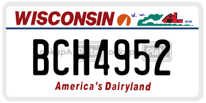 BCH4952  license plate in WI