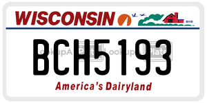 BCH5193  license plate in WI