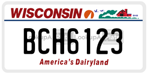 BCH6123  license plate in WI