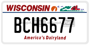 BCH6677  license plate in WI