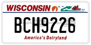 BCH9226  license plate in WI