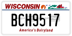 BCH9517  license plate in WI