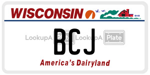 BCJ  license plate in WI