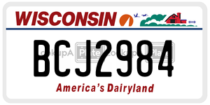 BCJ2984  license plate in WI