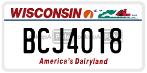 BCJ4018  license plate in WI