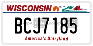 BCJ7185  license plate in WI