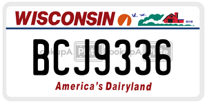 BCJ9336  license plate in WI
