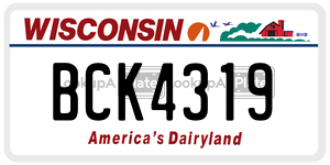 BCK4319  license plate in WI