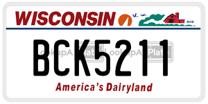 BCK5211  license plate in WI