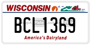 BCL1369  license plate in WI