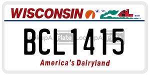 BCL1415  license plate in WI