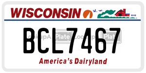 BCL7467  license plate in WI