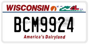 BCM9924  license plate in WI