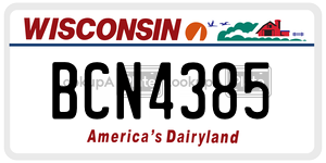 BCN4385  license plate in WI