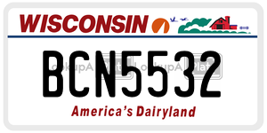 BCN5532  license plate in WI
