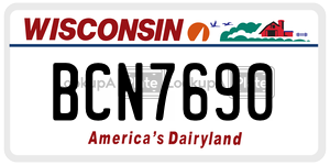 BCN7690  license plate in WI