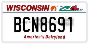BCN8691  license plate in WI