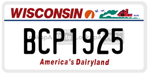 BCP1925  license plate in WI