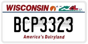 BCP3323  license plate in WI