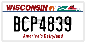 BCP4839  license plate in WI