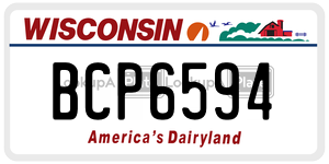BCP6594  license plate in WI