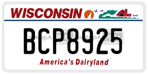 BCP8925  license plate in WI