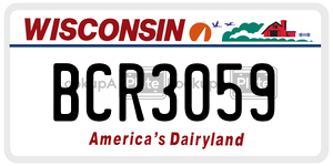 BCR3059  license plate in WI