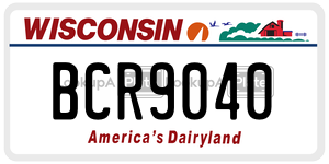 BCR9040  license plate in WI