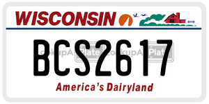 BCS2617  license plate in WI