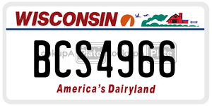 BCS4966  license plate in WI