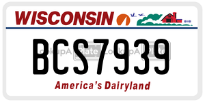 BCS7939  license plate in WI