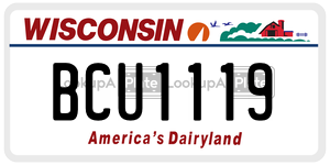 BCU1119  license plate in WI