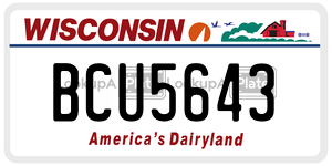 BCU5643  license plate in WI