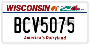 BCV5075  license plate in WI