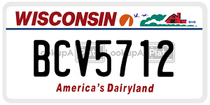 BCV5712  license plate in WI