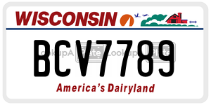 BCV7789  license plate in WI
