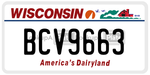 BCV9663  license plate in WI