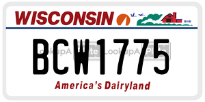 BCW1775  license plate in WI