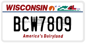 BCW7809  license plate in WI