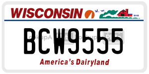 BCW9555  license plate in WI