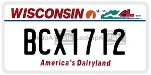 BCX1712  license plate in WI