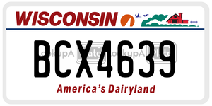 BCX4639  license plate in WI