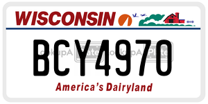 BCY4970  license plate in WI
