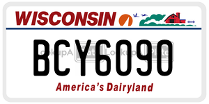 BCY6090  license plate in WI