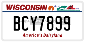 BCY7899  license plate in WI