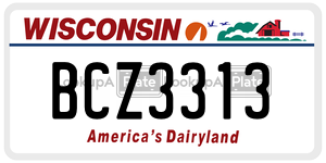 BCZ3313  license plate in WI
