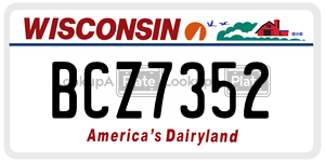 BCZ7352  license plate in WI