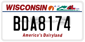 BDA8174  license plate in WI