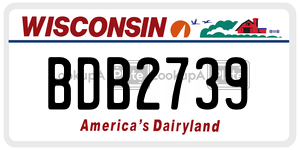 BDB2739  license plate in WI