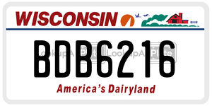 BDB6216  license plate in WI